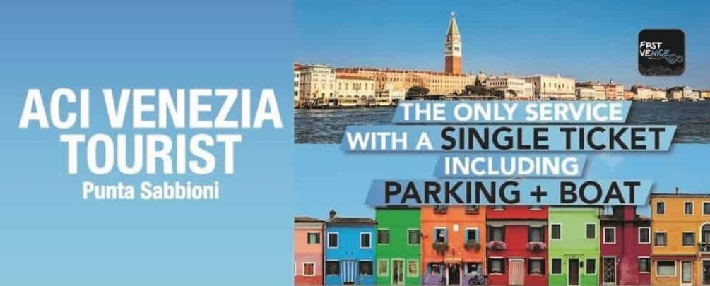 From Punta Sabbioni: Venice,Murano,Burano parking included