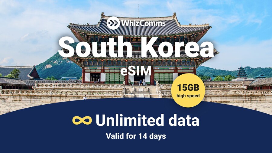South Korea: 14-Day 15GB Unlimited Traveller eSIM – Instant Activation