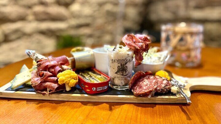 Immersive cellar tour, tasting and board meal