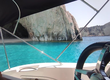Zante Private Cruise to Turtle Island, Keri Caves & Mizitres