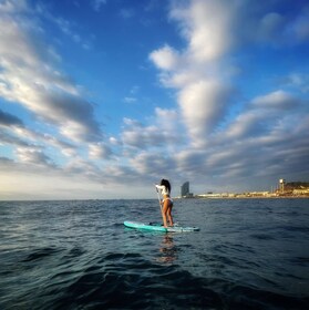 Sunset+paddle surf with music+fotos&videos Barceloneta+snack