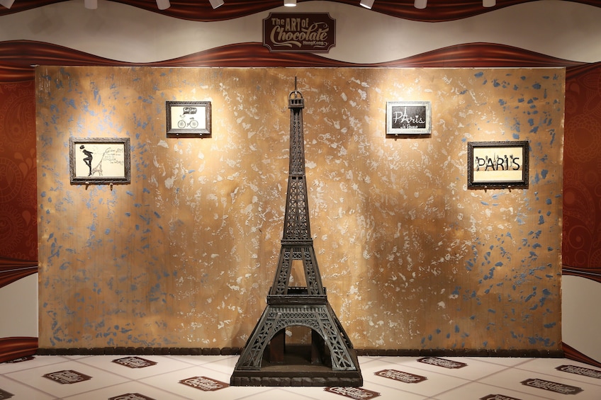 Show item 3 of 9. Chocolate Eiffel Tower at Art Of Chocolate Museum in Hong Kong
