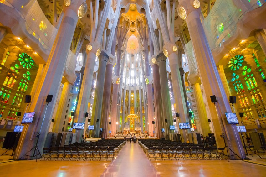 La Sagrada Familia interior in Barcelona