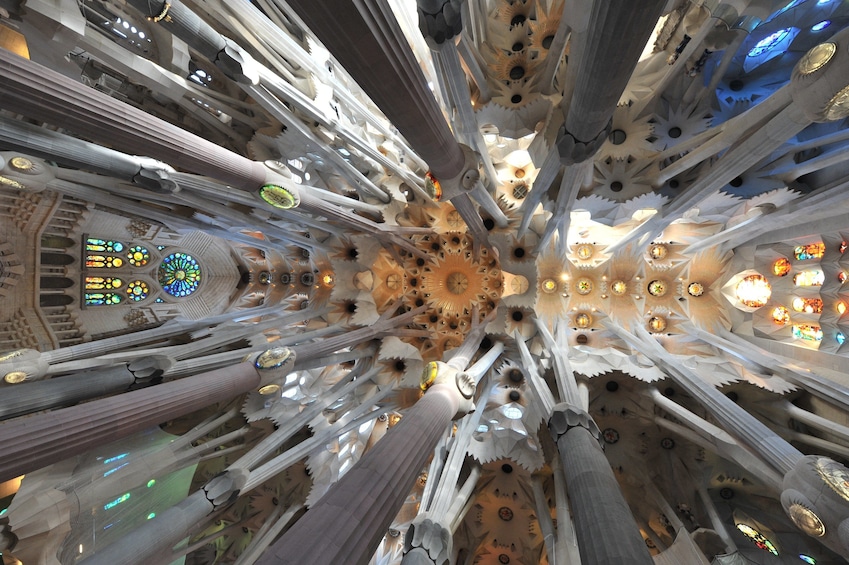 Interior of La Sagrada Familia in Barcelona