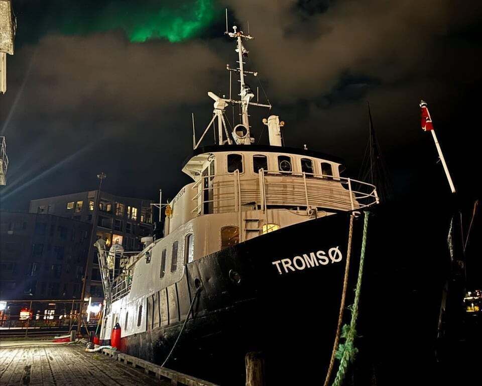 Tromsø:Classic fjord cruise with northernlights w/lite meal