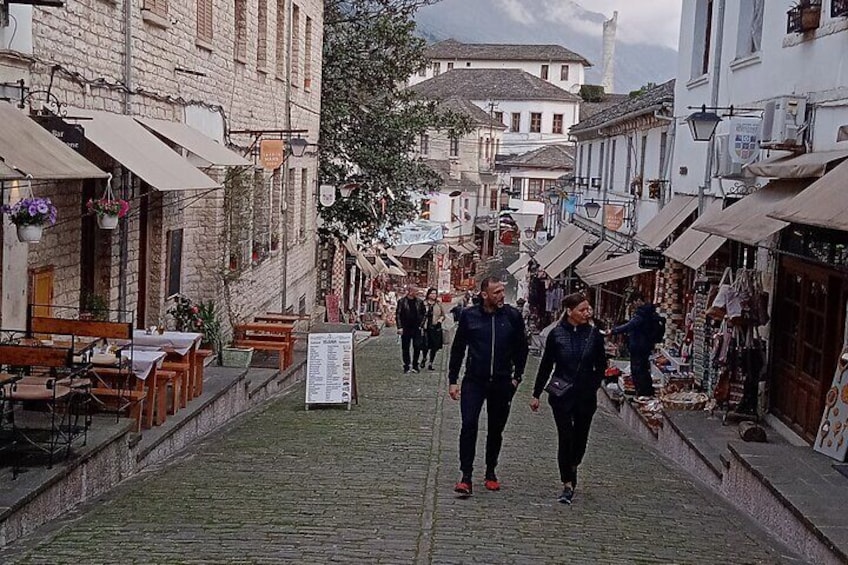 The hotel at the old bazaar in Gjirokaster