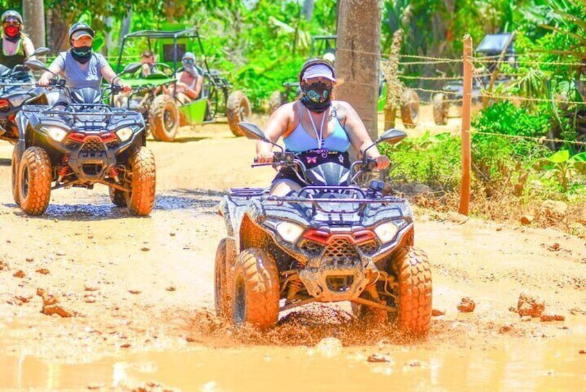 Guided Tour in Four Wheels (ATV) by Macao Beach, Taíno Cave and Typical House