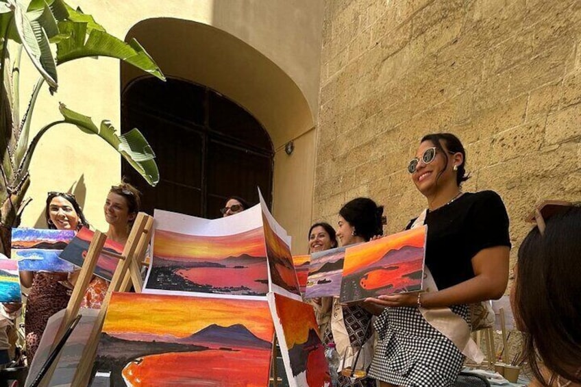 Art worshop with aperitif in Naples