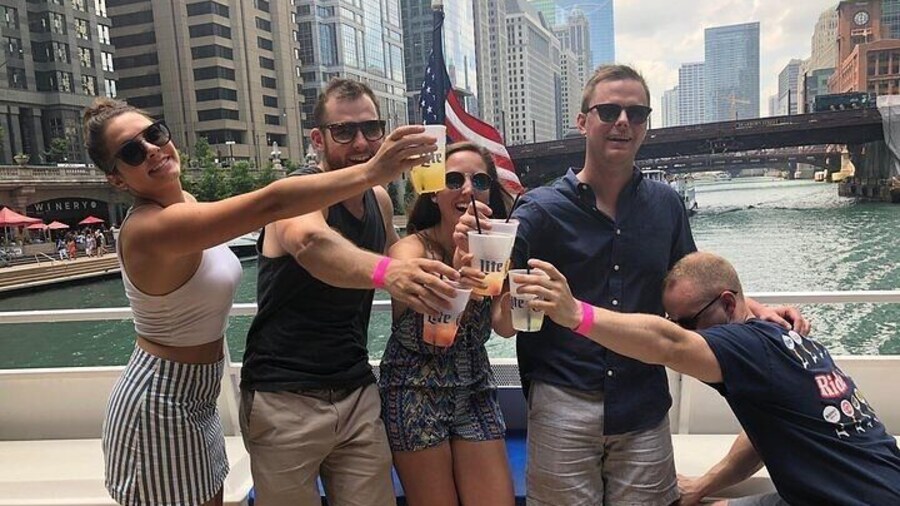 Chicago Skyline Tiki Chic Party Cruise on Lake Michigan