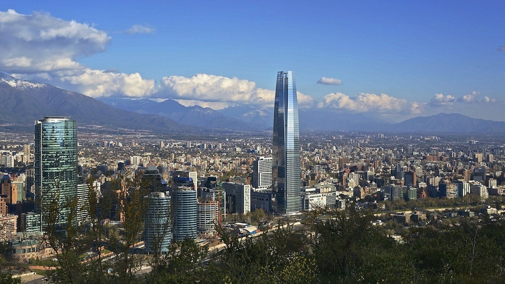 Aerial view of Santiago