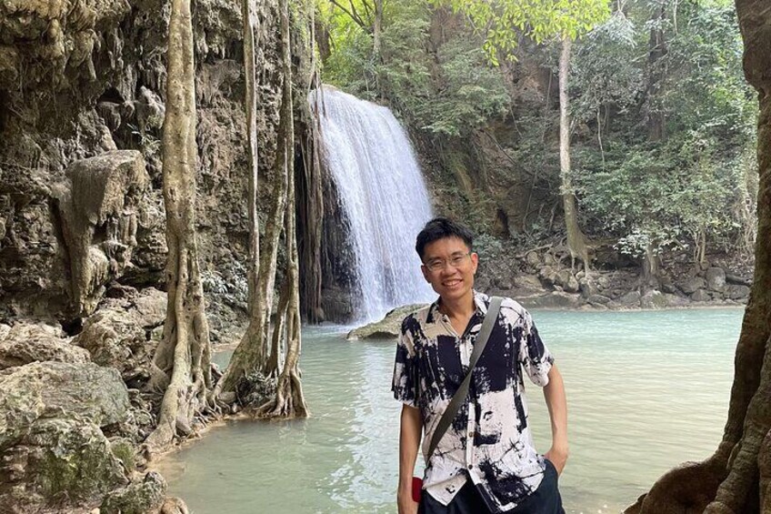 Private day tour to Erawan Waterfall and Kanchanaburi from Bangkok