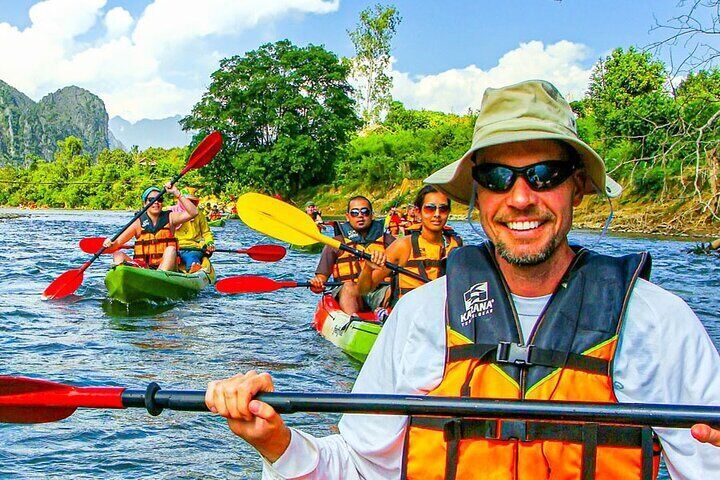 Vang Vieng River Kayaking Rapid and Float Tour