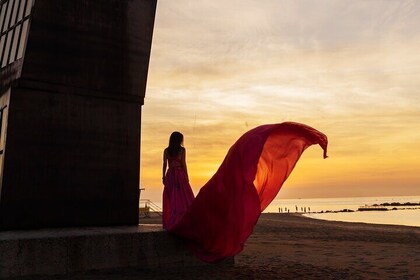 Barcelona Flying Dress photoshoot