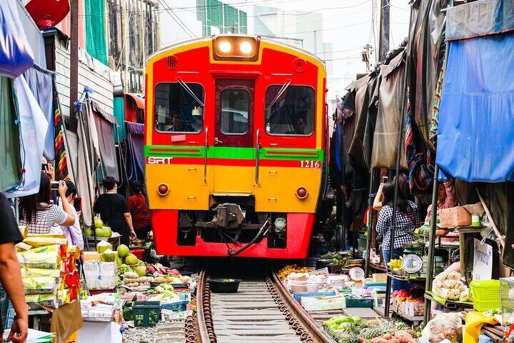 Maeklong Railway and Floating Market Tour from Bangkok