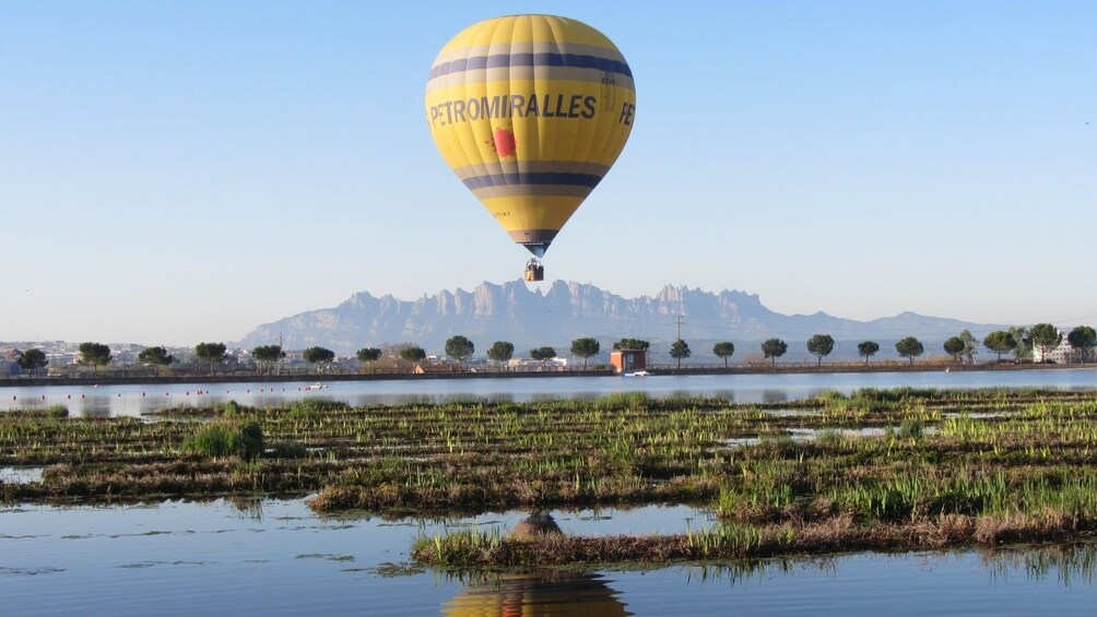 Hot Air Balloon lands in Montserrat, Spain