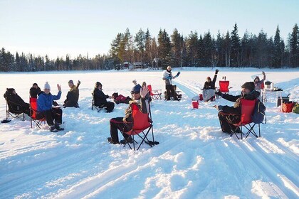 Traditional Ice fishing experience in Lapland