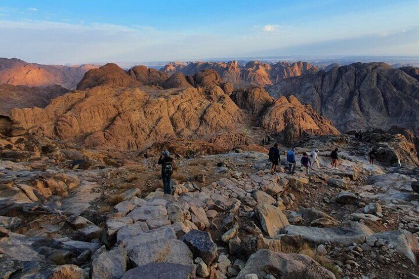 The stairs down from the top of Mount Sinai
