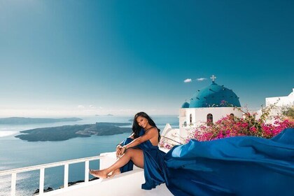 Flying Dress Santorini Photoshoot and Hotel Pick Up Group Deals