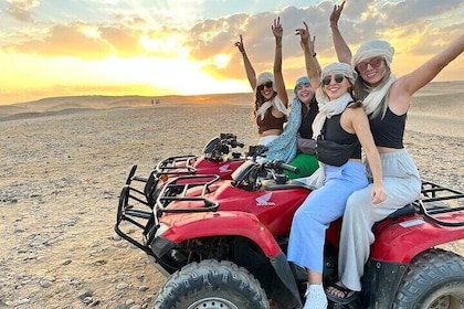 ATV Quad Bike Or Camel Ride At Giza Pyramids Sahara Desert Sunset