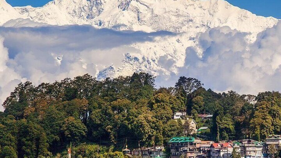 "Sunrise with the Himalayas — only at Tiger Hill, Darjeeling."