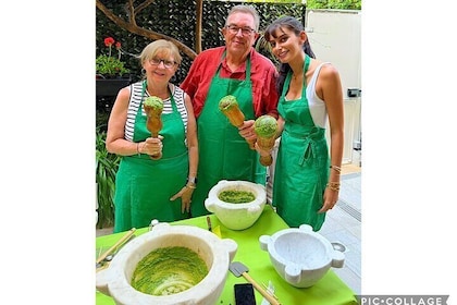 Pesto and walnut mortar sauce with World Champion and Ligurian Menu