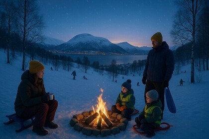 Tromsø Sledding and Bonfire Experience with Snacks