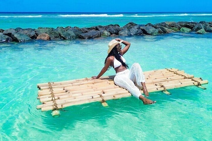 Bamboo Raft Drone Photoshoot in Barbados