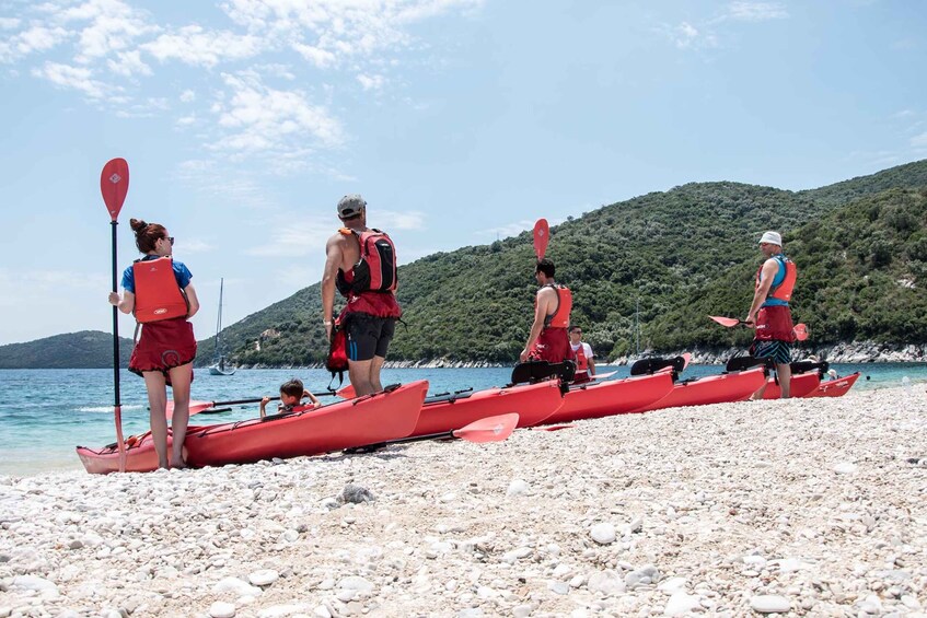 Picture 3 for Activity Lefkada: Blue Cave Kayak Tour with a Taste of Greece