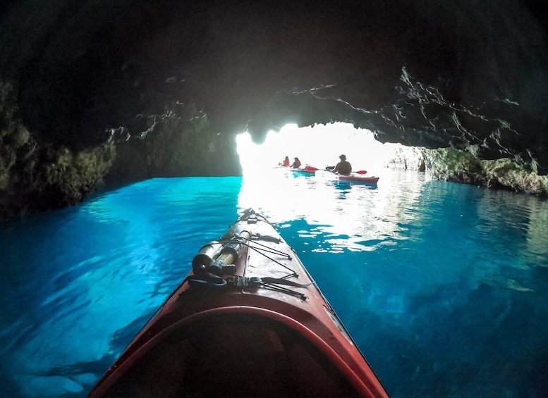 Picture 1 for Activity Lefkada: Blue Cave Kayak Tour with a Taste of Greece