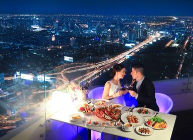 Bangkok : Buffet du balcon de la tour Baiyoke et pont d'observation