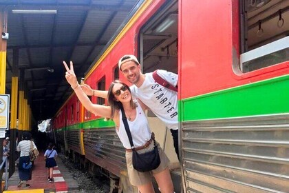 Maeklong Railway Market Train Riding & Floating Market Tour