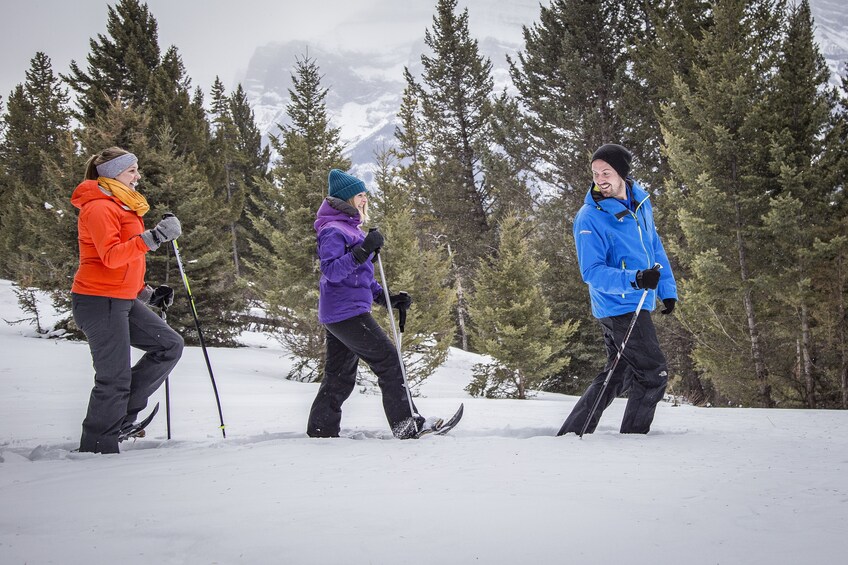 Snowshoeing group in Banff