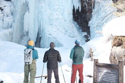 Japan Alps Norikura Frozen Water Fall Snowshoe Trekking Tour