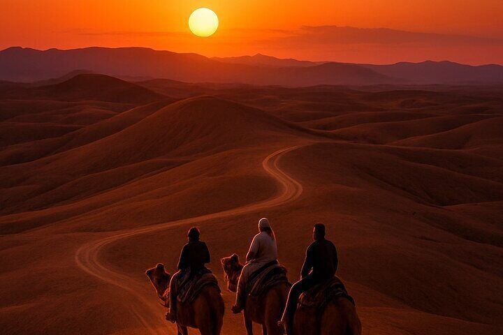 Sunset Dinner in Agafay Desert with Camel Ride and Fire Show