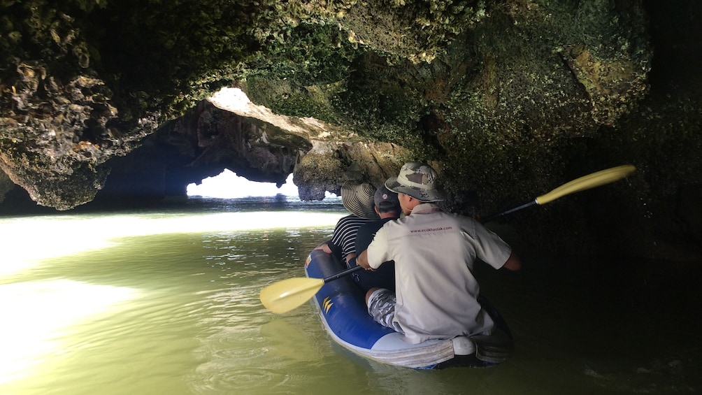 Hong Island canoe ride through a cave. 