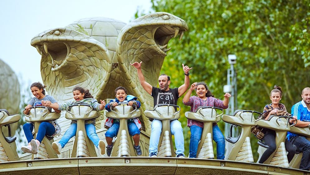 Guest on a theme park ride at Chessington World of Adventures Resort