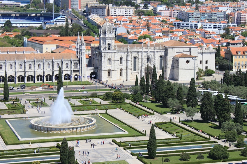 Aerial view of Jerónimos Monastery in Lisbon 