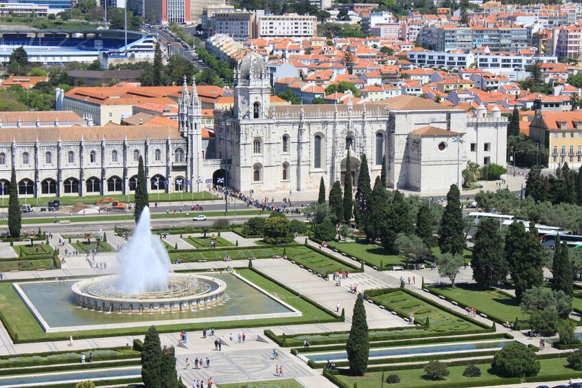 Aerial view of Jerónimos Monastery in Lisbon