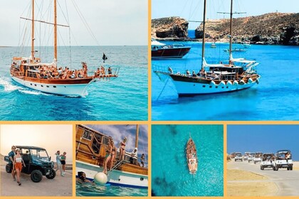 Malta: Around Comino Boat Trip with Gozo Guided Jeep Tour