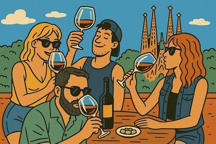 Wine tasting next to the Sagrada Familia