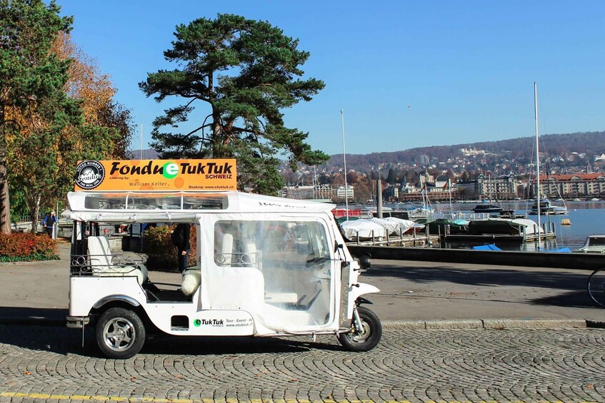 Picture 4 for Activity Zurich: Private e-Tuk-Tuk City Tour with Chocolate Fondue