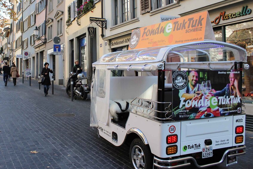 Picture 5 for Activity Zurich: Private e-Tuk-Tuk City Tour with Chocolate Fondue