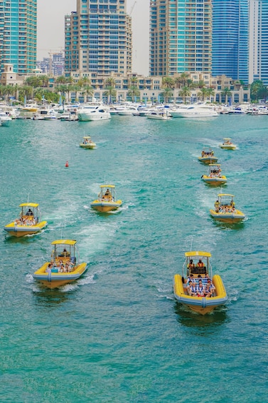 The Yellow Boats in Dubai with unobstructed views across the marina