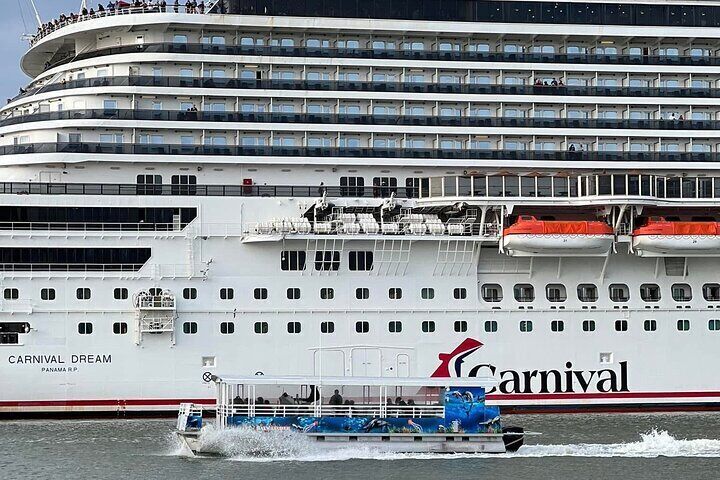 Next to the Cruise ship