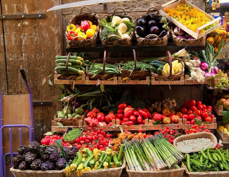 Fresh vegetables at a market in Florence