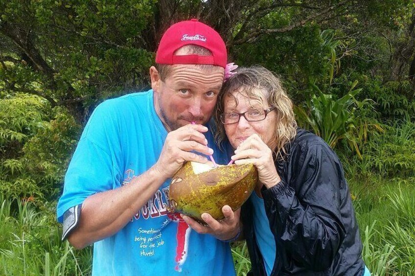 Be rewarded with a cold coconut after your private custom hike!