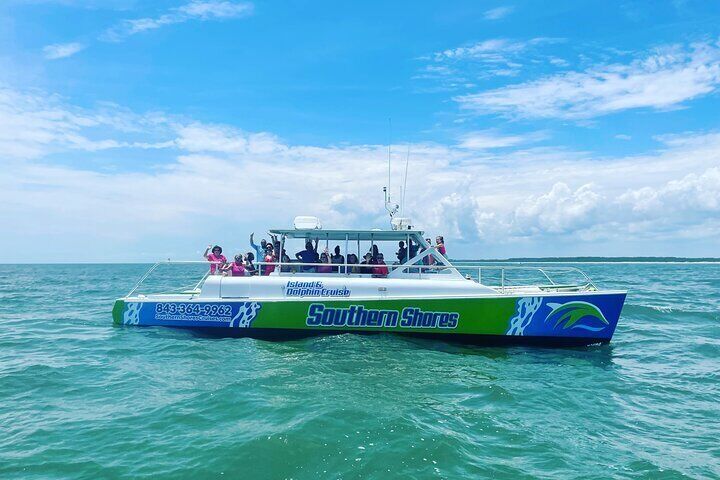 Catamaran Dolphin Cruise in Myrtle Beach with Barrier Island Stop