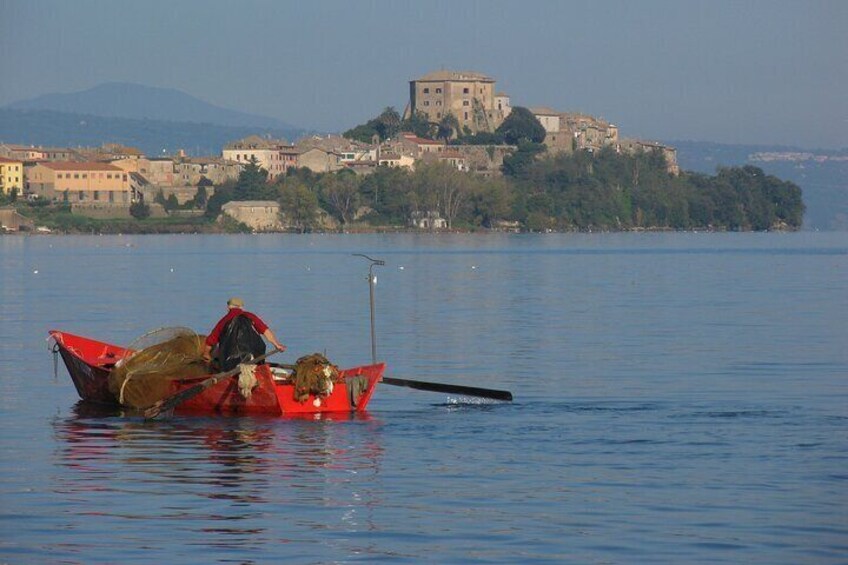 Lake Bolsena, Europe's biggest and deepest volcanic lake, less than 30m from Orvieto. A wonderful place for lunch.