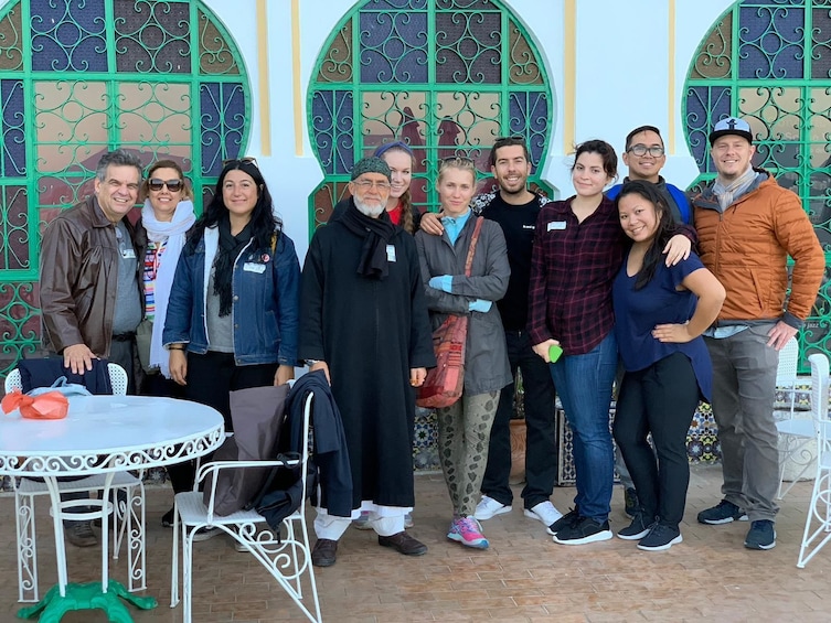 Tour group pose in Tangier, Morocco