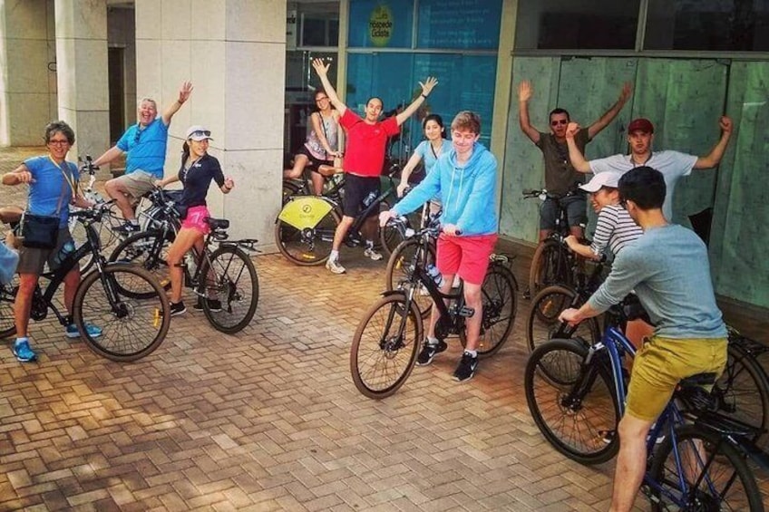 Start of the bike tour